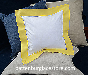 Square Pillow Sham. White with Aurora color border 12SQ